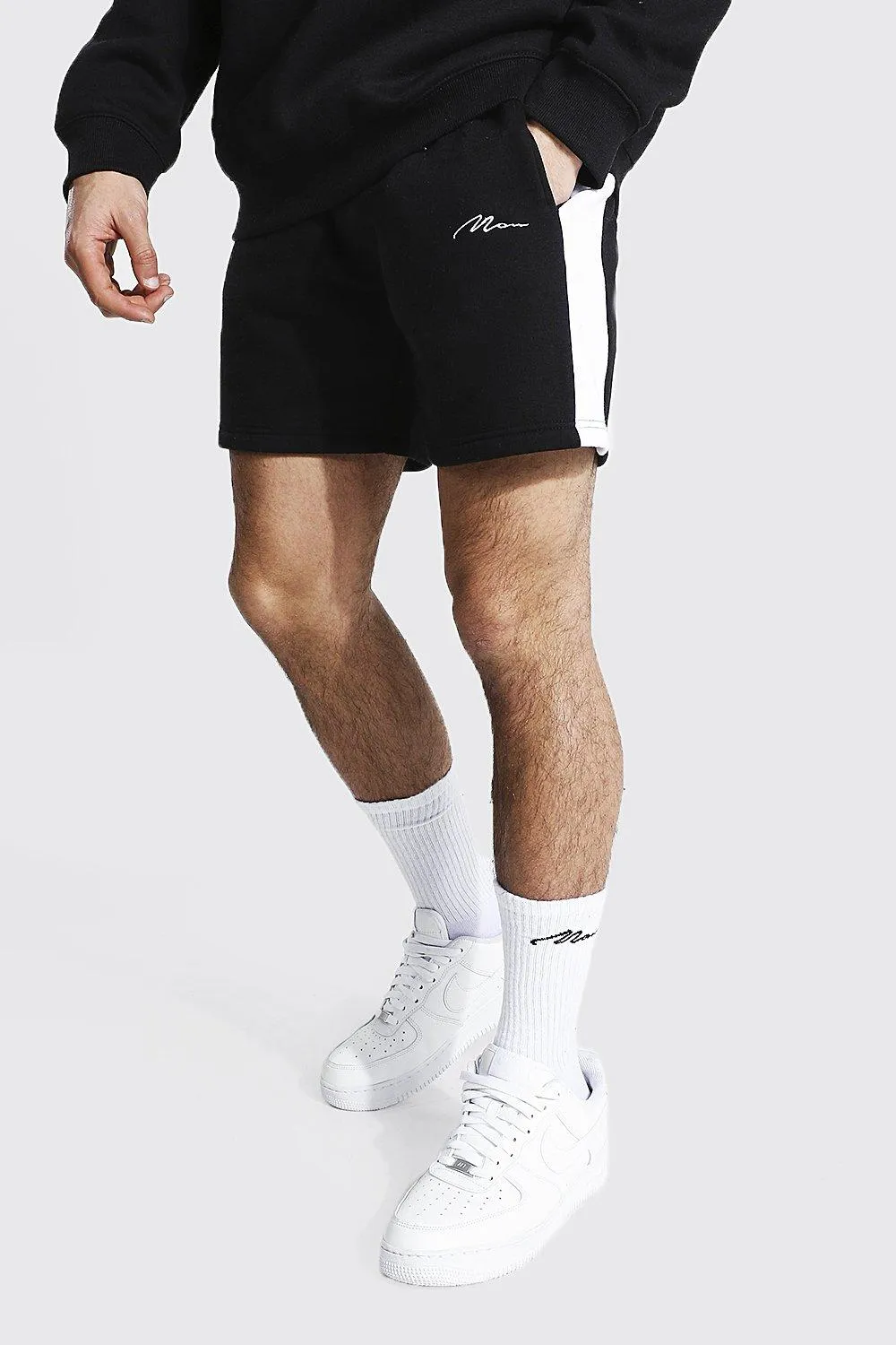 Man Signature Slim Short Length Jersey Short | boohooMAN UK