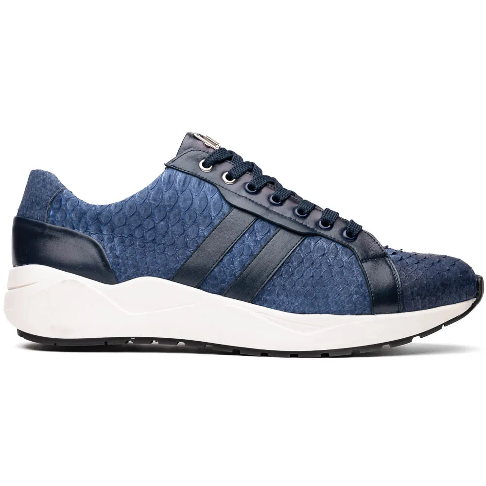 Marco Di Milano Verona Python & Calfskin Sneakers Navy