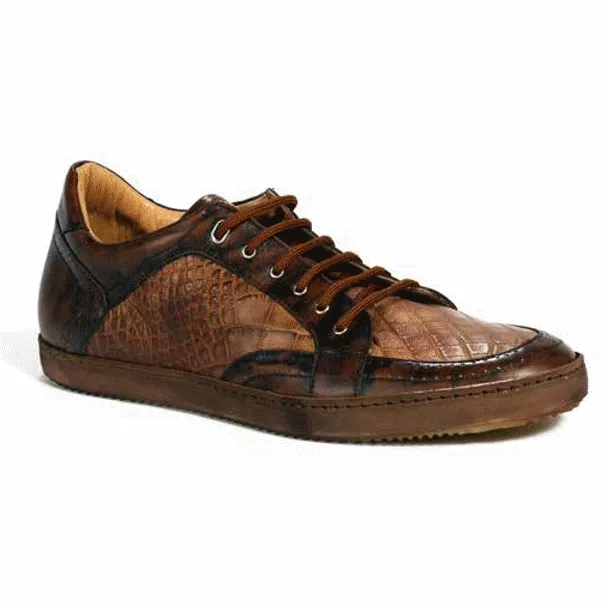 Mauri 8626-3 Calfskin & Alligator Sneakers Brandy (SPECIAL ORDER)