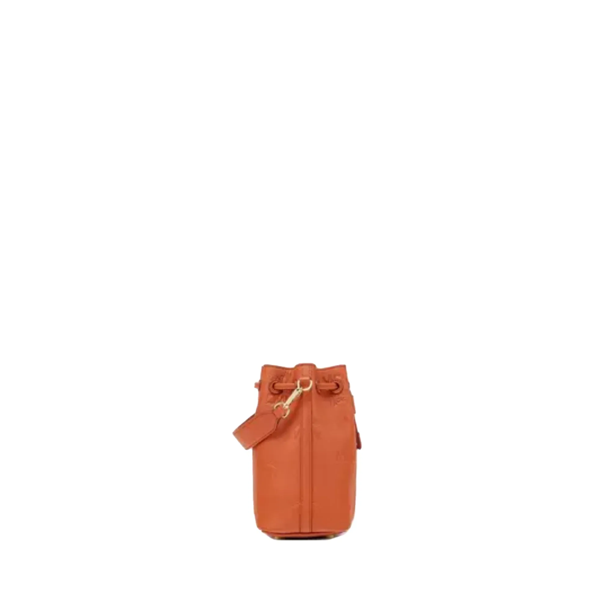 MCM Women's Bucket Bag in Natural Nappa Leather with Embossed Visetos Monogram