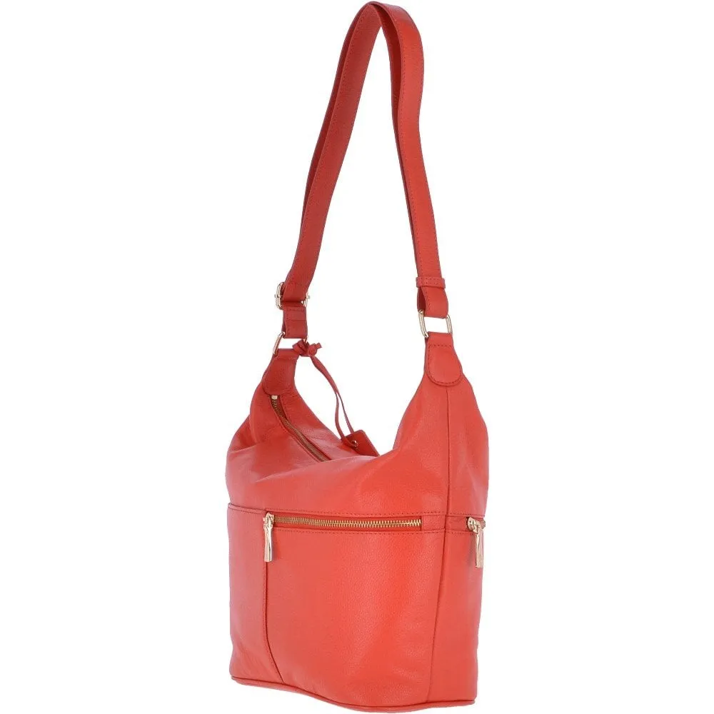 Medium Leather Shoulder Bag Papaya - 62666