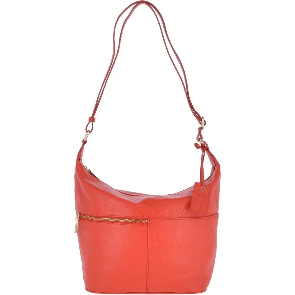 Medium Leather Shoulder Bag Papaya - 62666