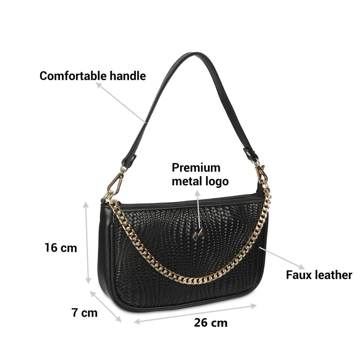 Metro Women Black Shoulder Bag