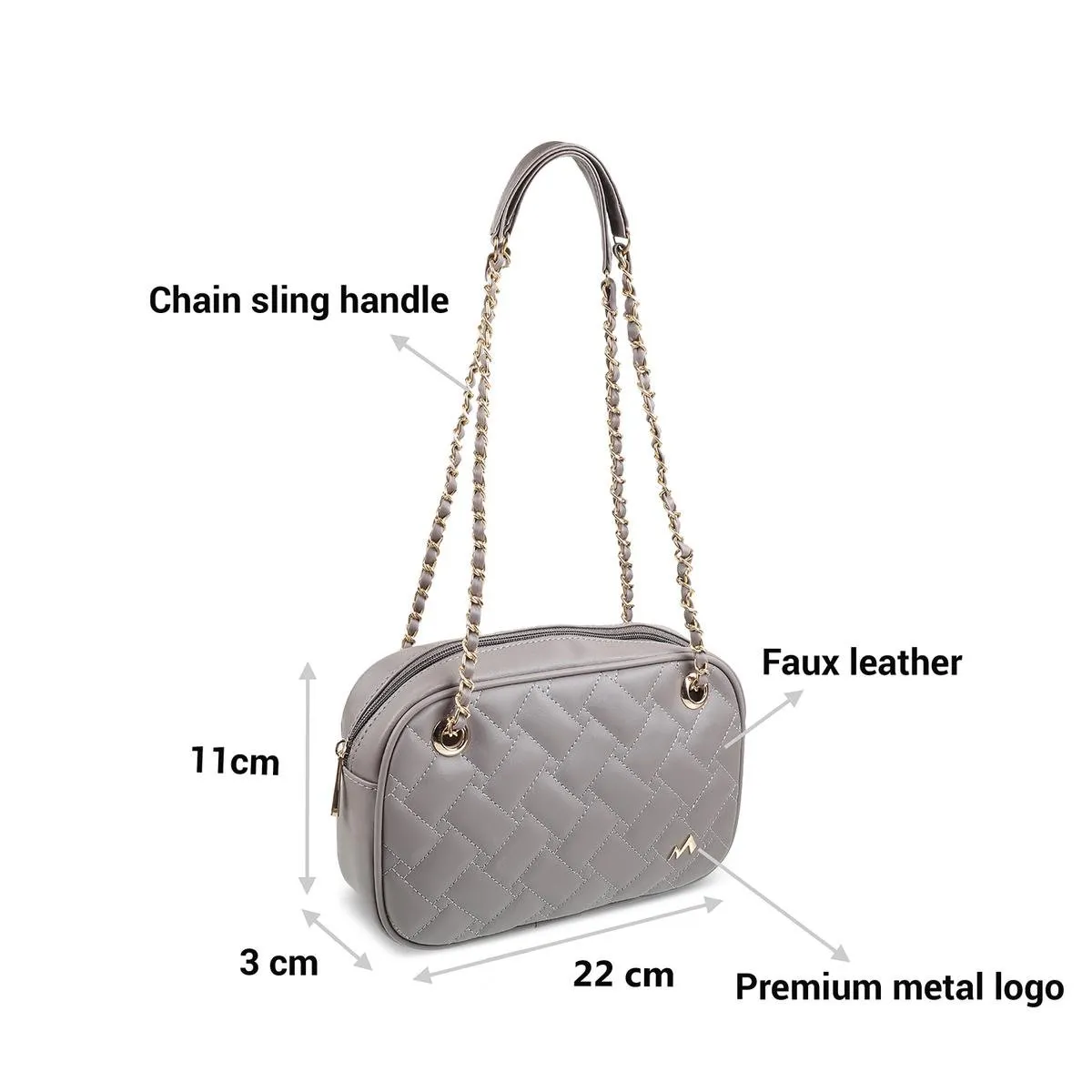 Metro Women Grey Shoulder Bag