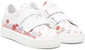 Monnalisa mix-print touch-strap sneakers White