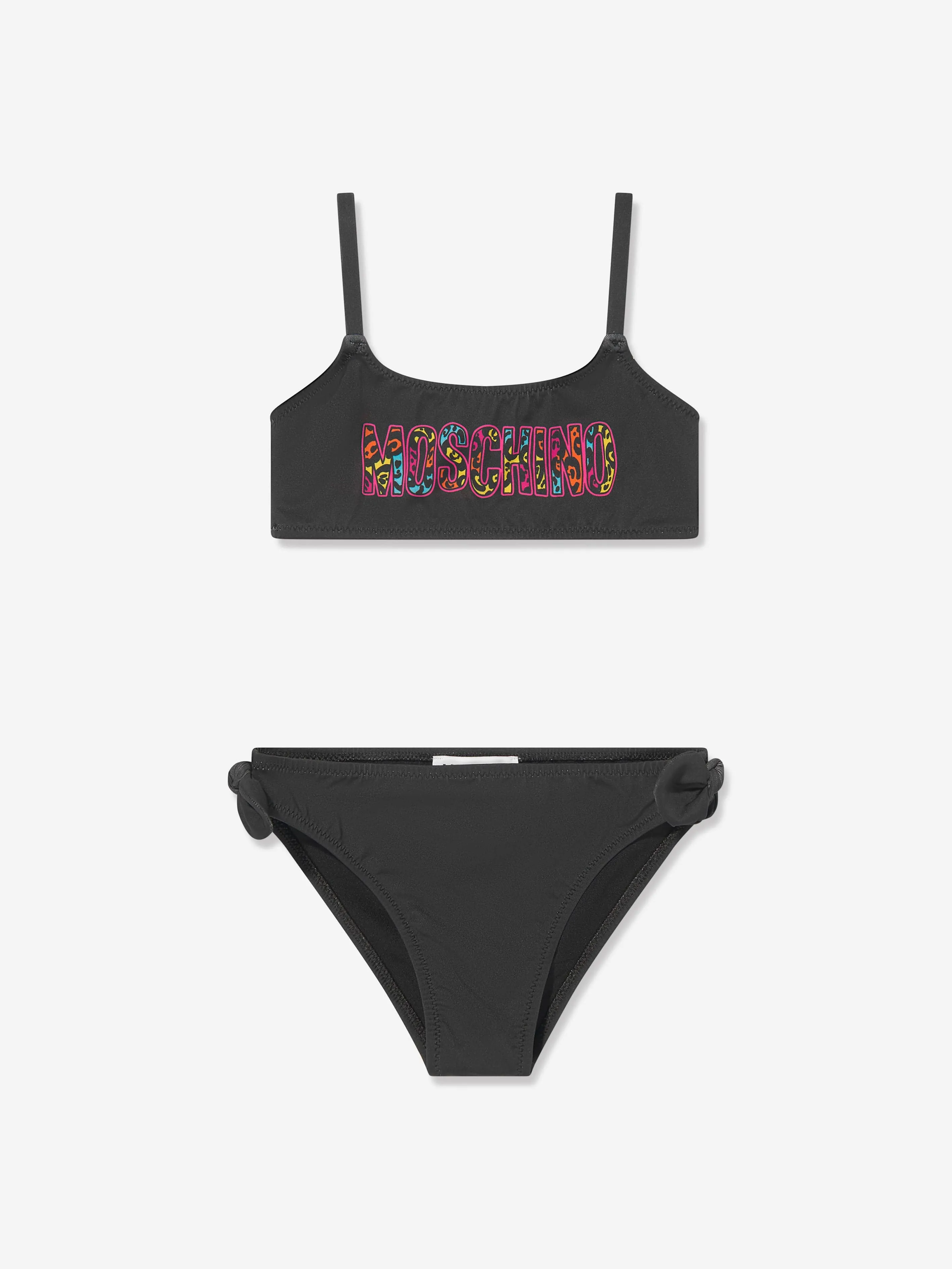 Moschino Girls Logo Bikini in Black