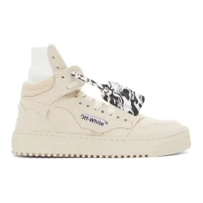 Off-White Beige Canvas Off Court 3.0 High-Top Sneakers