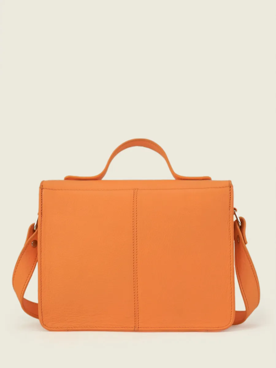 Orange Leather Cross-Body Bag for Women - Mademoiselle George Pastel Apricot | PAUL MARIUS