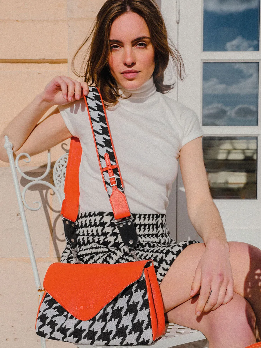 Orange Leather Cross-body Bag for Women - Suzon M Allure Orange | PAUL MARIUS