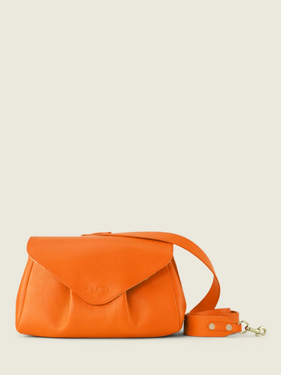 Orange Leather Cross-body Bag Women - Suzon M Sorbet Mango | PAUL MARIUS