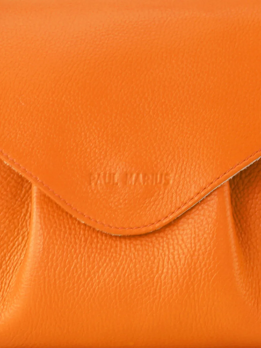 Orange Leather Cross-body Bag Women - Suzon M Sorbet Mango | PAUL MARIUS