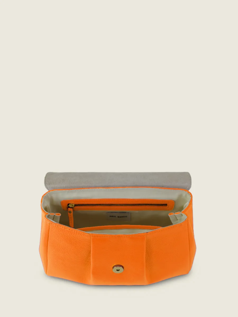 Orange Leather Cross-body Bag Women - Suzon M Sorbet Mango | PAUL MARIUS