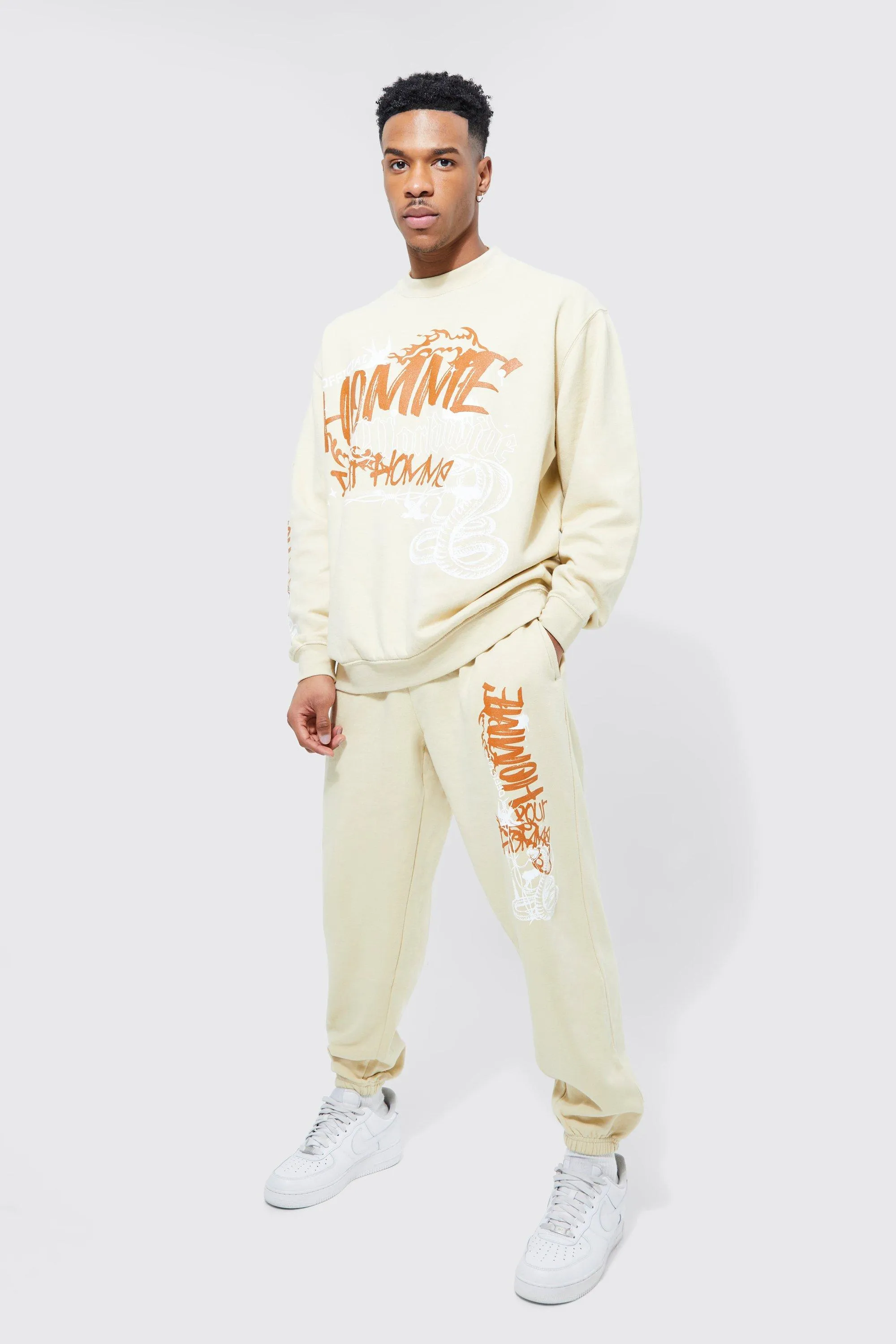 Oversized Graphic Sweatshirt Tracksuit