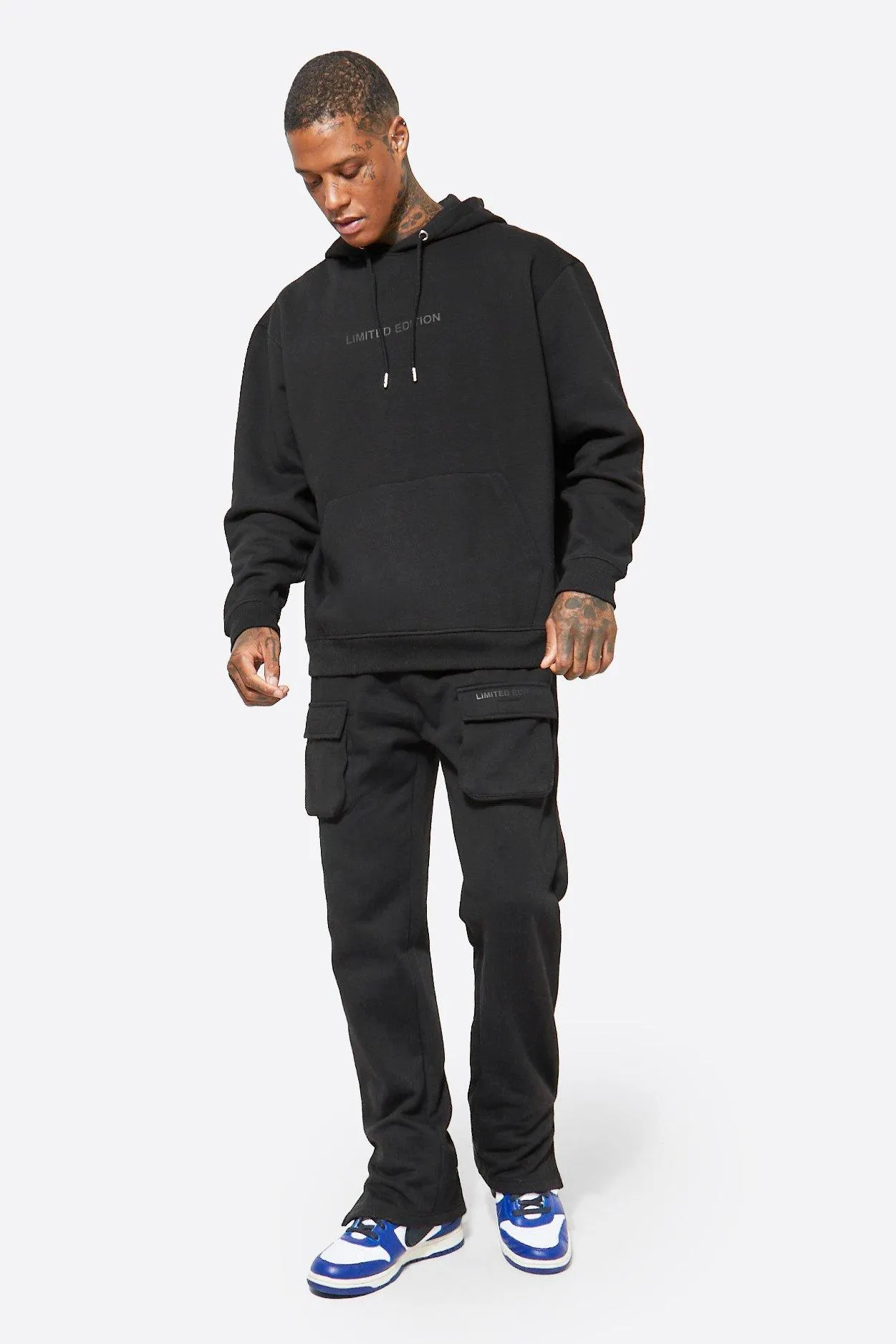 Oversized Limited Hooded Cargo Tracksuit | boohooMAN UK