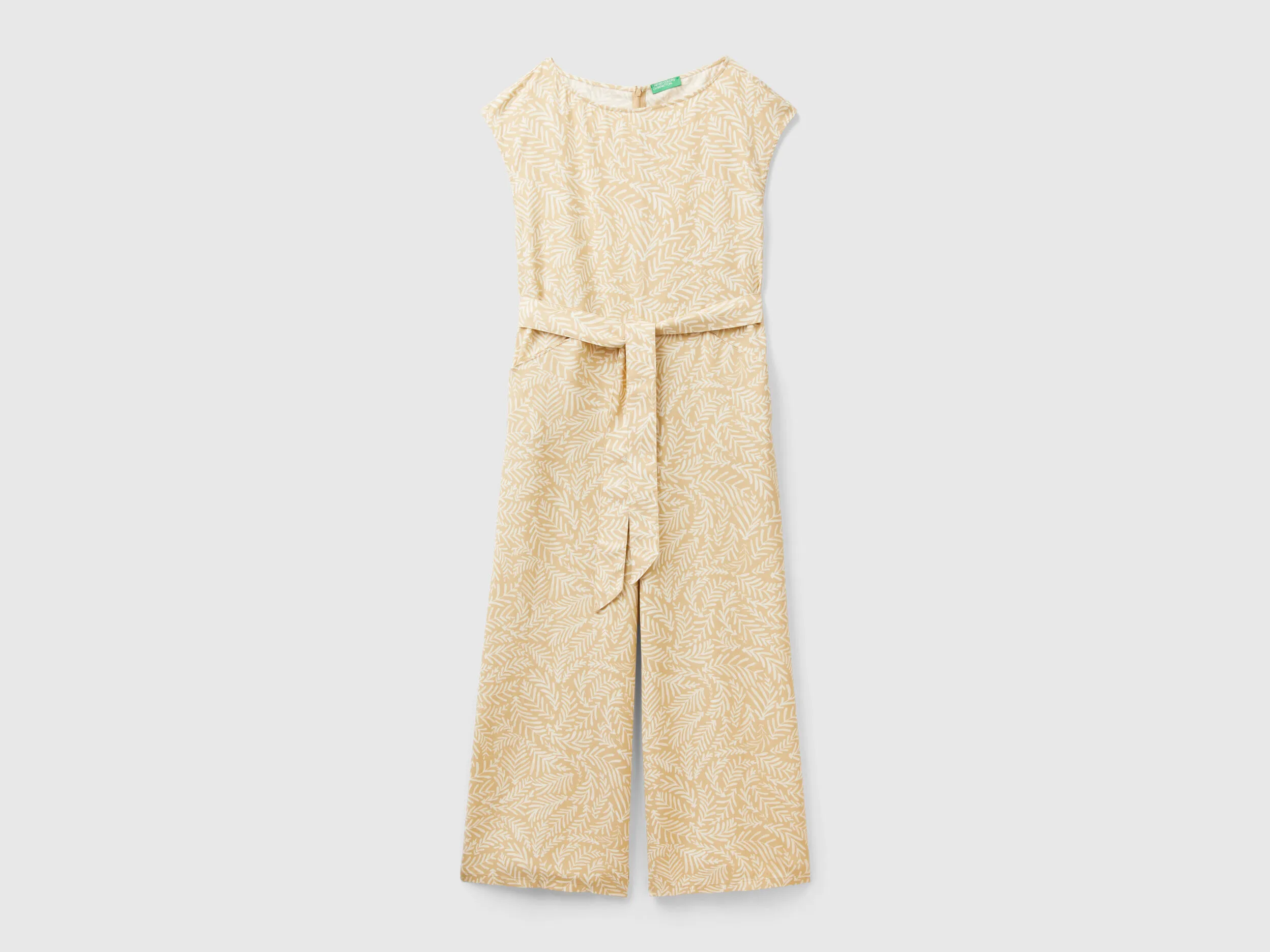 Patterned tracksuit in sustainable viscose - Beige | Benetton