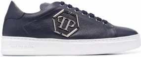 Philipp Plein Hexagon low-top leather sneakers Blue