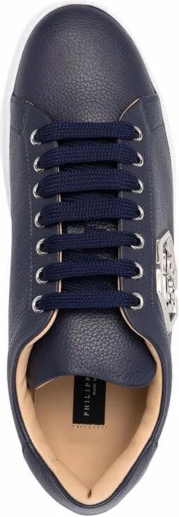 Philipp Plein Hexagon low-top leather sneakers Blue