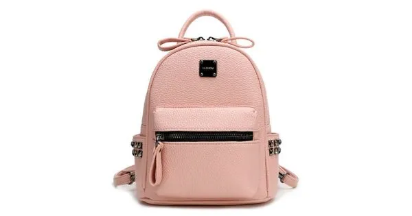 Pink Black Grey Metal Studs Punk Rock Mini Backpack Cross Body Bag