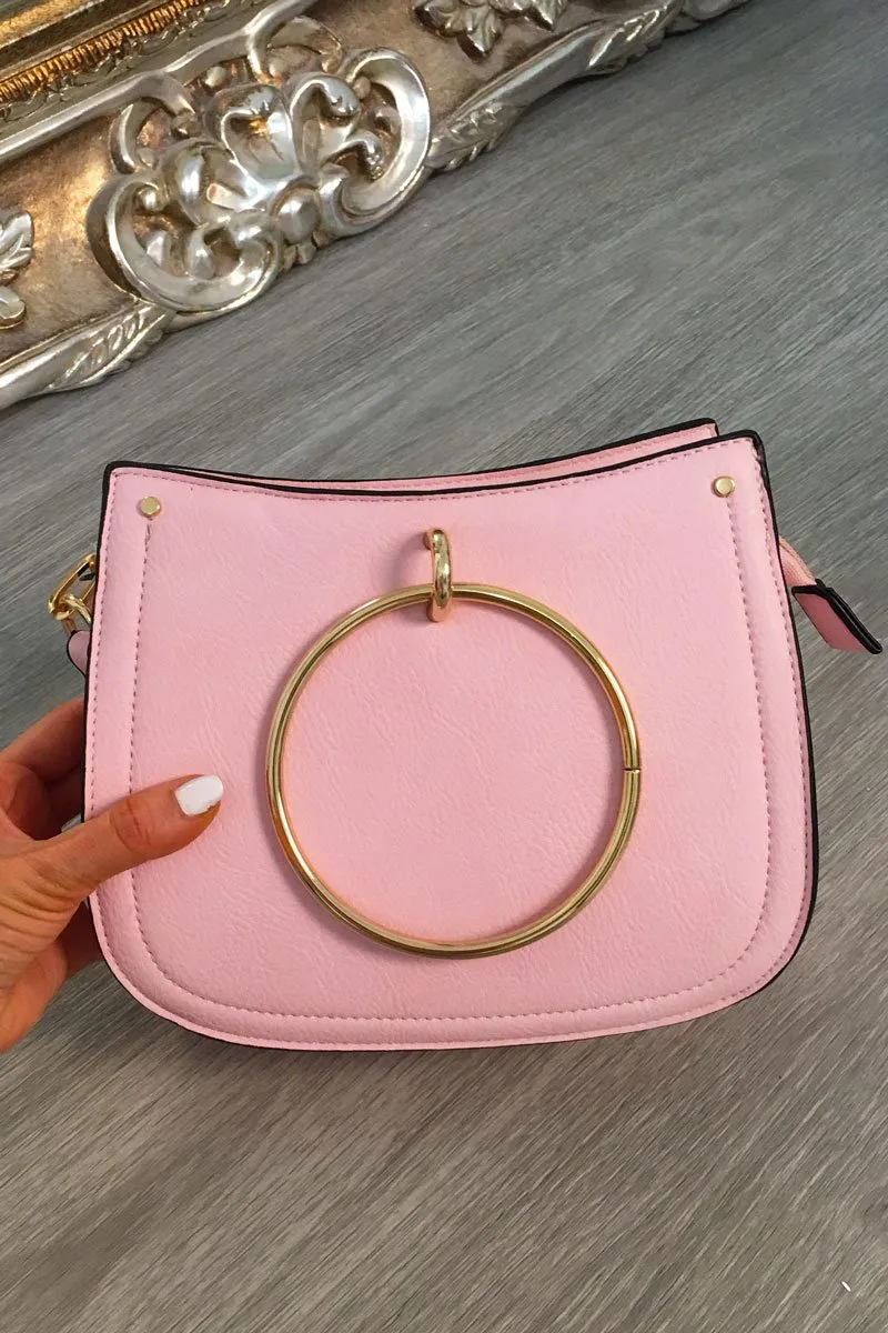 Pink Hoop Handle Cross Body Bag - Adelene