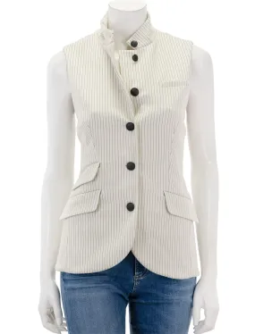 Rag and Bone ponte slade vest in ivory stripe