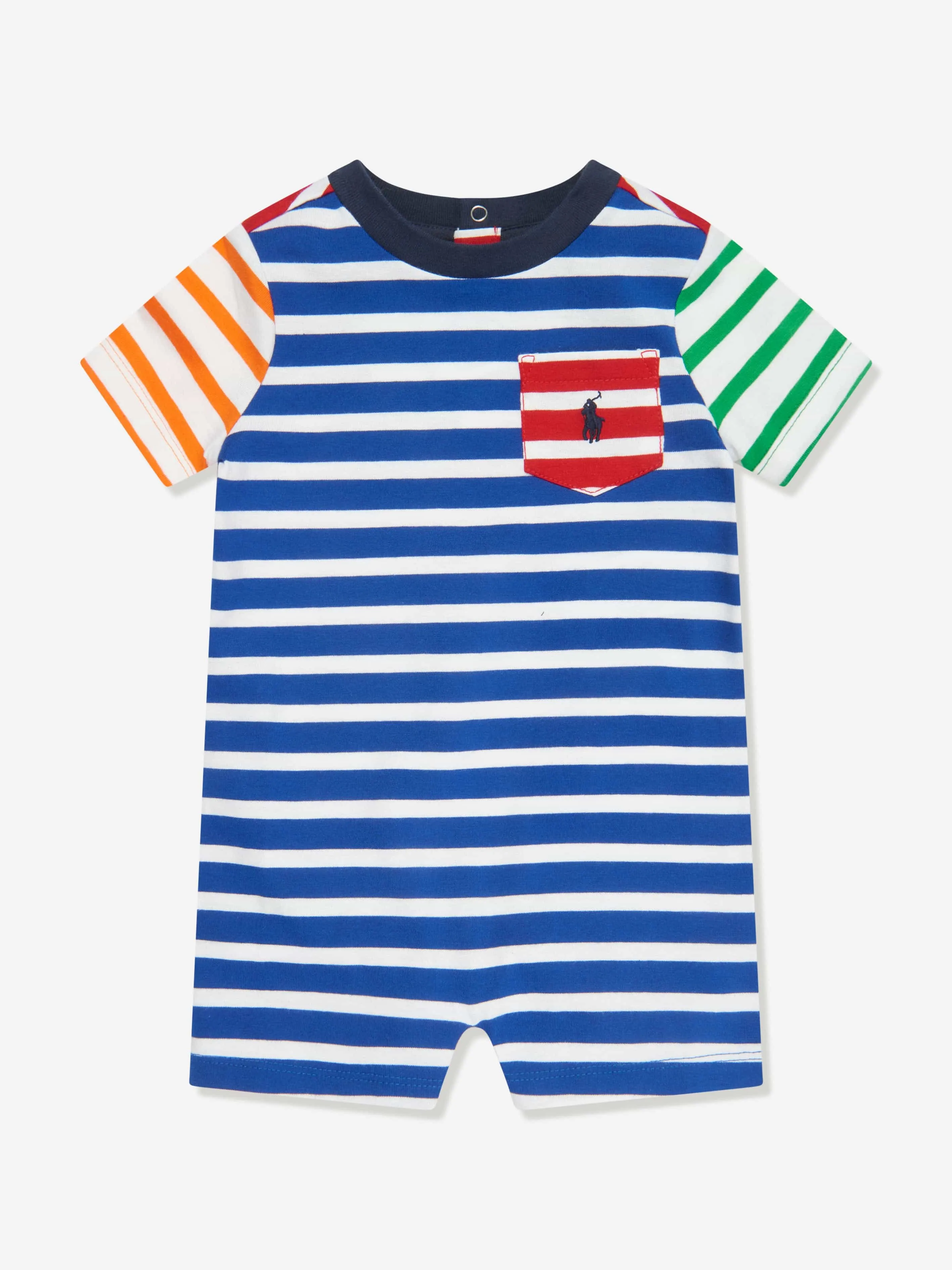 Ralph Lauren Baby Boys Striped Romper in Multicolour