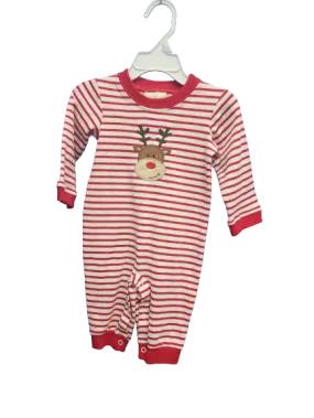 Reindeer Romper, Red Stripe