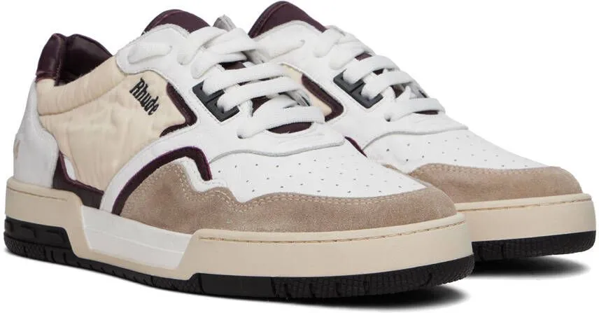 Rhude White & Beige Racing Sneakers