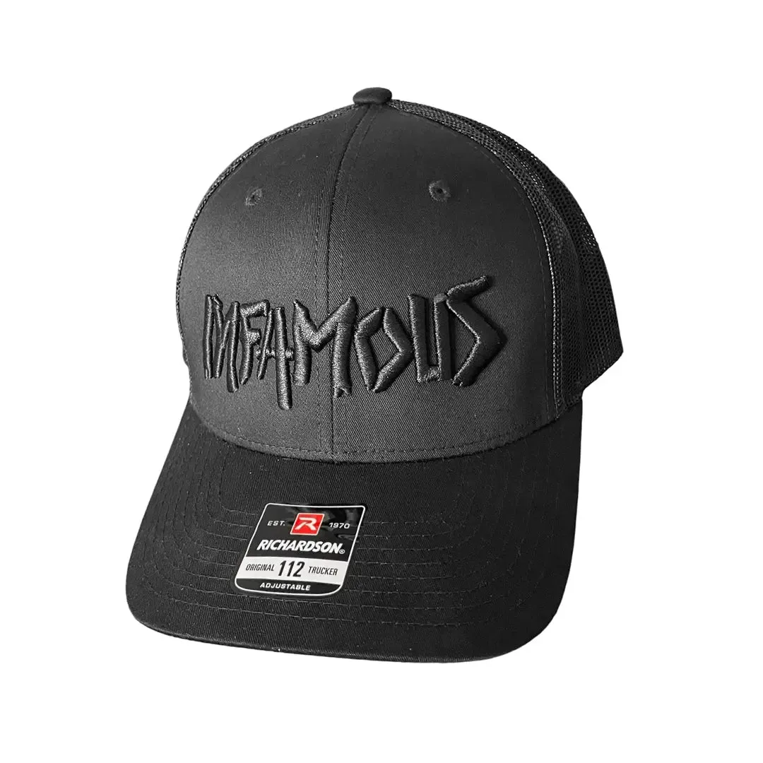 Richardson Snapback Hat - Black (Black Infamous Logo)