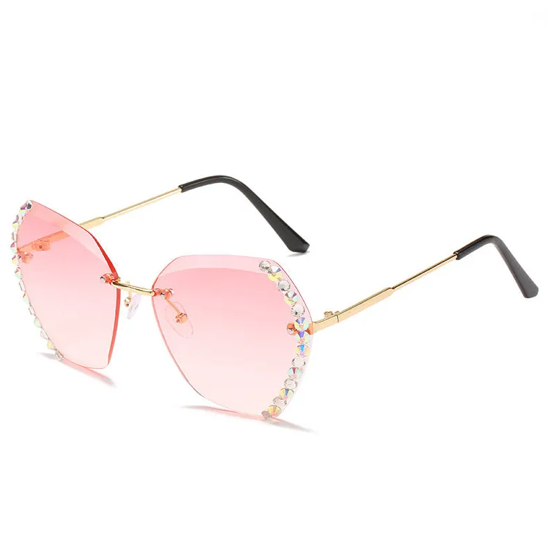 Rimless Diamond-Studded Sunglasses