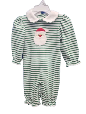 Romper, Green Stripe, Santa, Girls