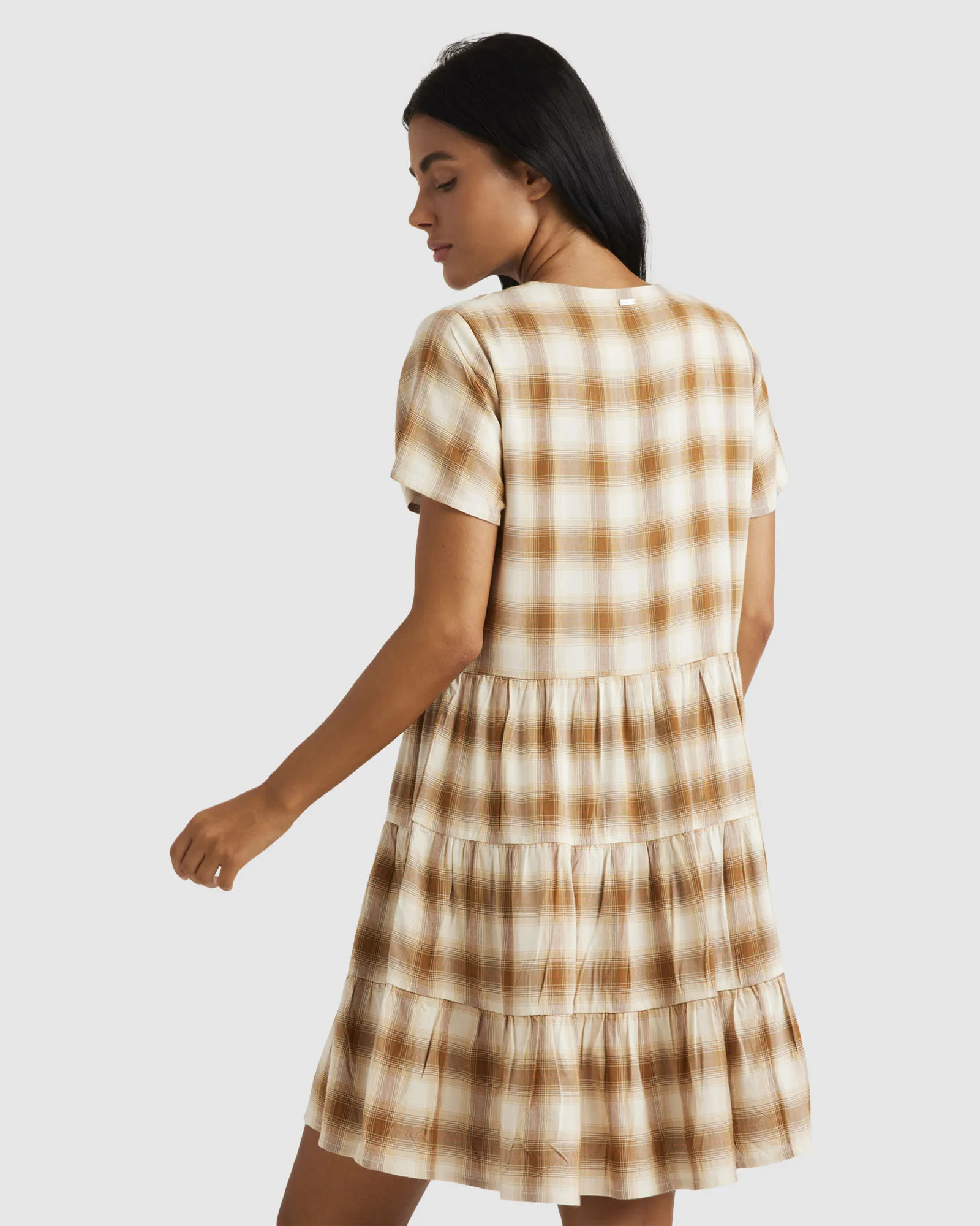 Rvca Plaid Heights Dress - Workwear Brown | SurfStitch