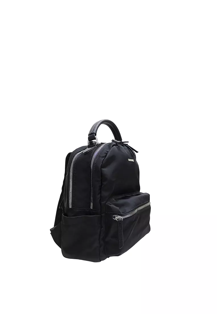 SEMBONIA SEMBONIA LEATHER TRIM NYLON BACKPACK