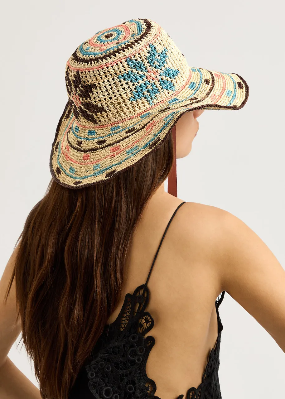 SENSI STUDIO Flores Geometricas straw sun hat -                         -                     -                