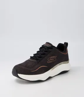 SKECHERS D'lux Fitness Black Rose Gold Sneakers