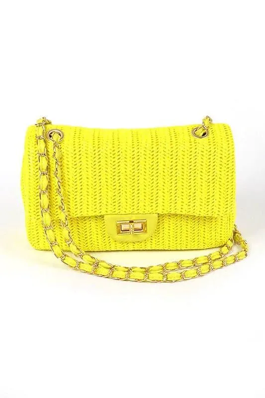 Sophie Faux Straw Fashion Shoulder Bag