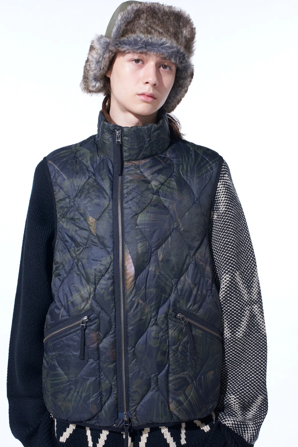 【S'YTE X TAION】DAHLIA CAMOUFLAGE QUILTED DOWN VEST