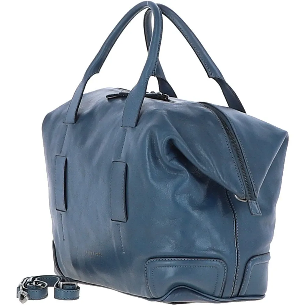 The Bridge Italian Leather Bag Blue: 004042501 2A