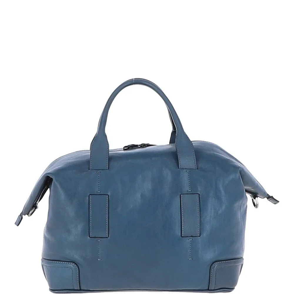 The Bridge Italian Leather Bag Blue: 004042501 2A