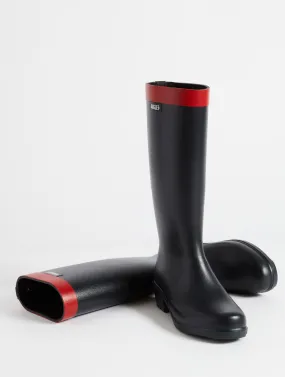 The equestrian-inspired heeled rain boot