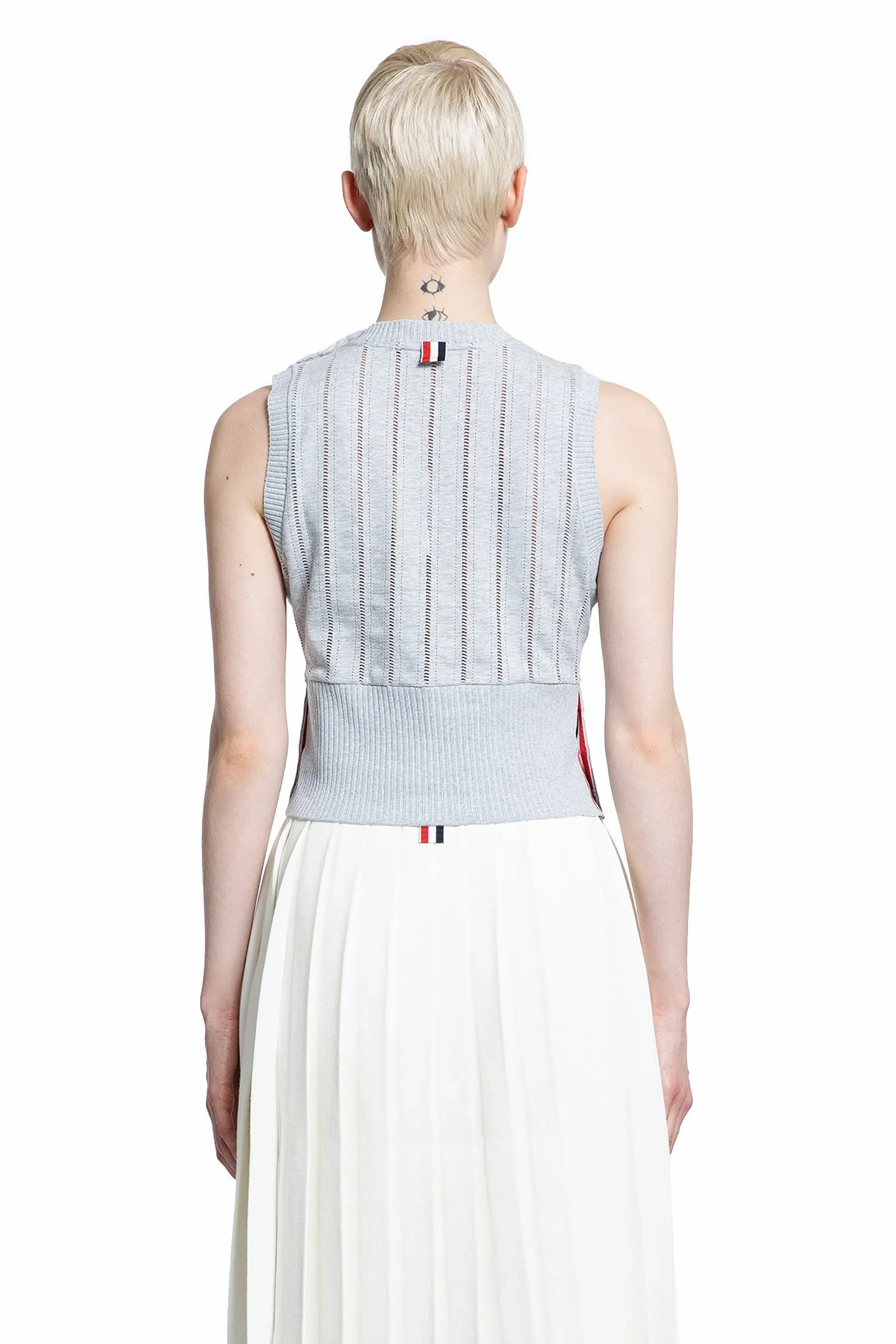 thom browne pointelle knit vest