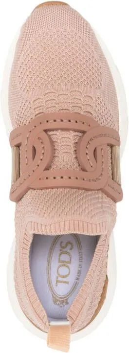 Tod's chain-embellished woven sneakers Pink