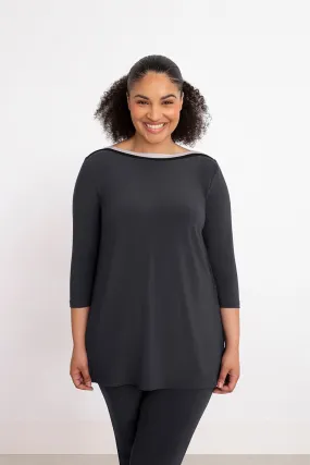 Underline Boat Neck Tunic | Graphite