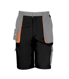 Unisex work-guard lite workwear shorts breathable and windproof black / grey / orange Result