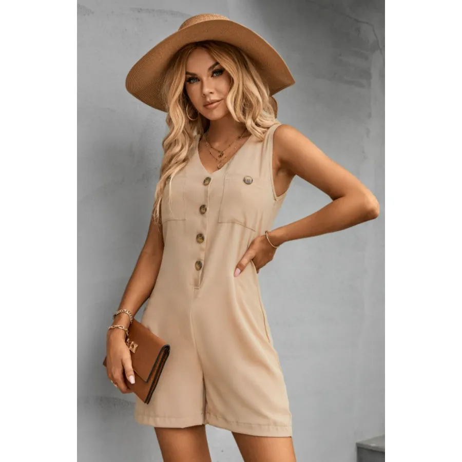 V-Neck Sleeveless Romper