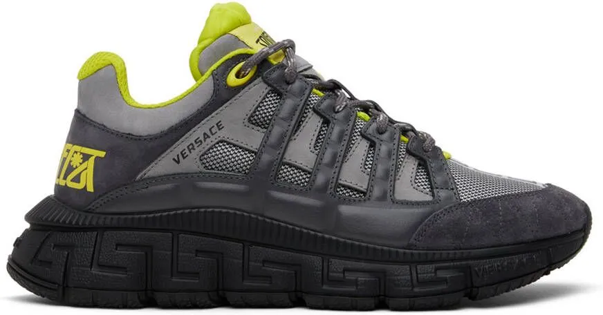 Versace Gray & Green Trigreca Sneakers