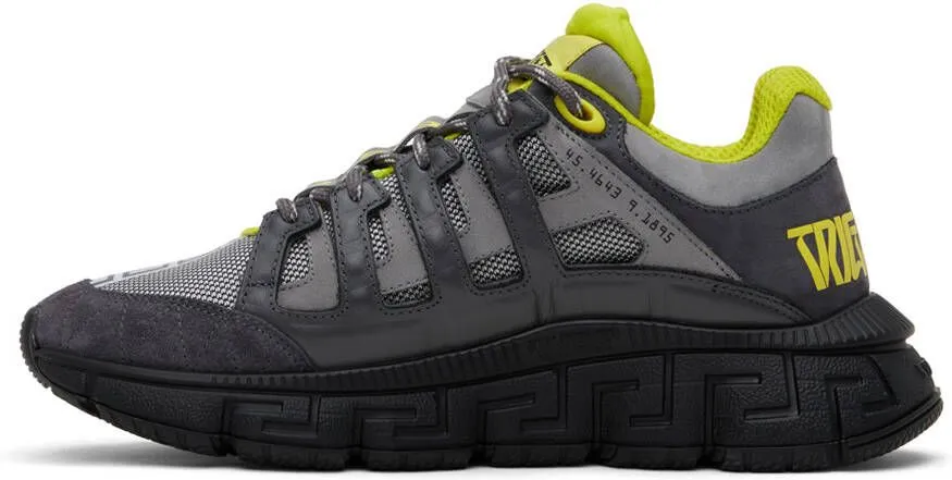 Versace Gray & Green Trigreca Sneakers