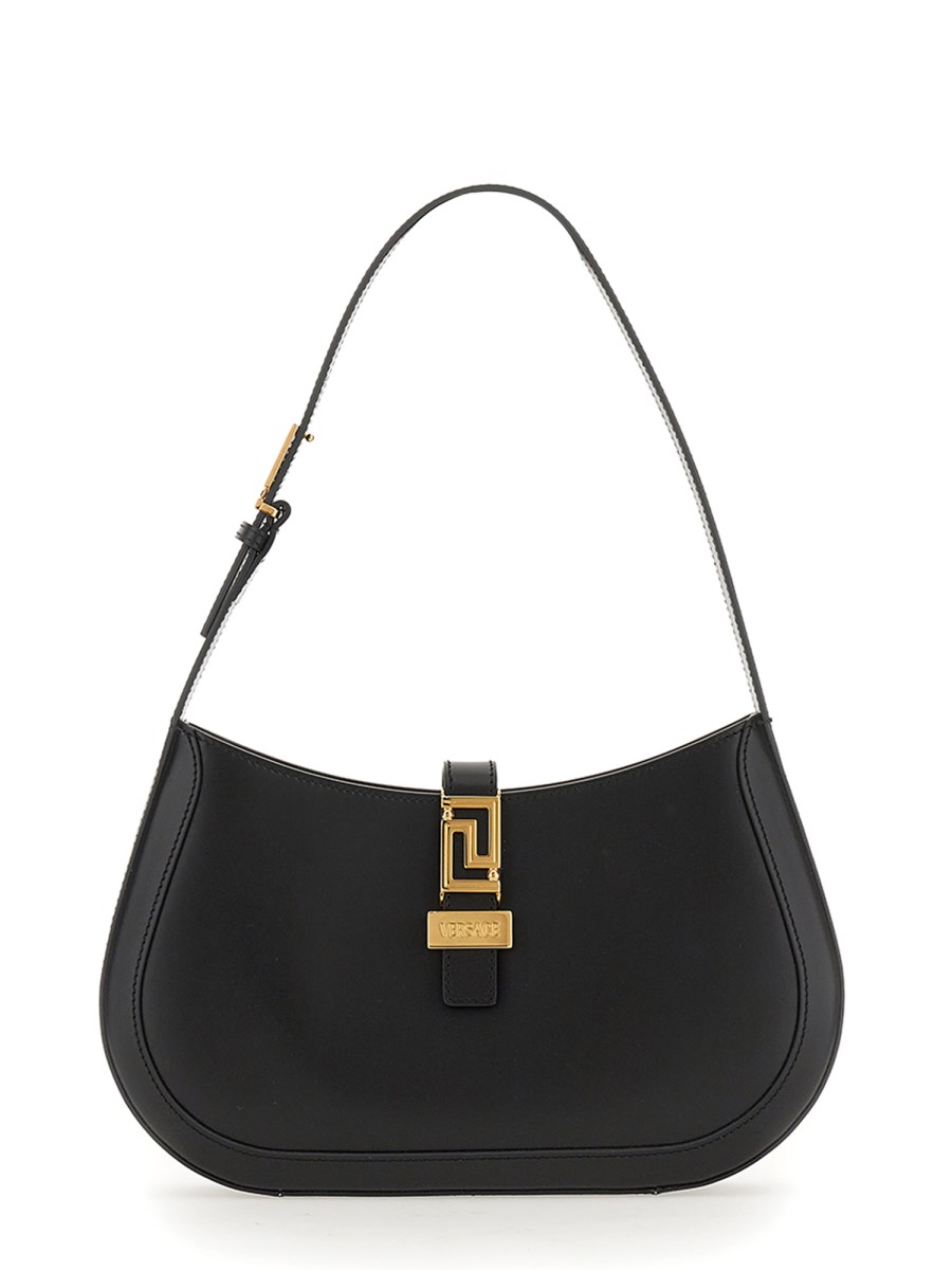 VERSACE    GRECA GODDESS LEATHER HOBO BAG