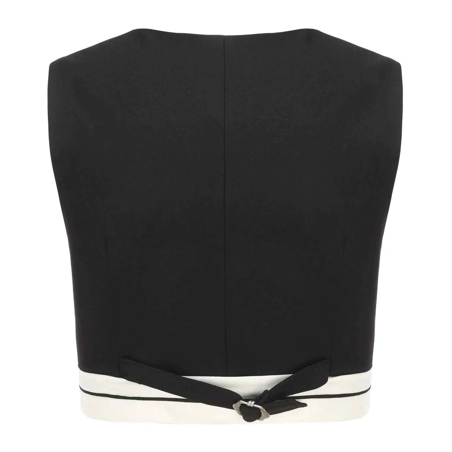 Vest With White Edges In Black-