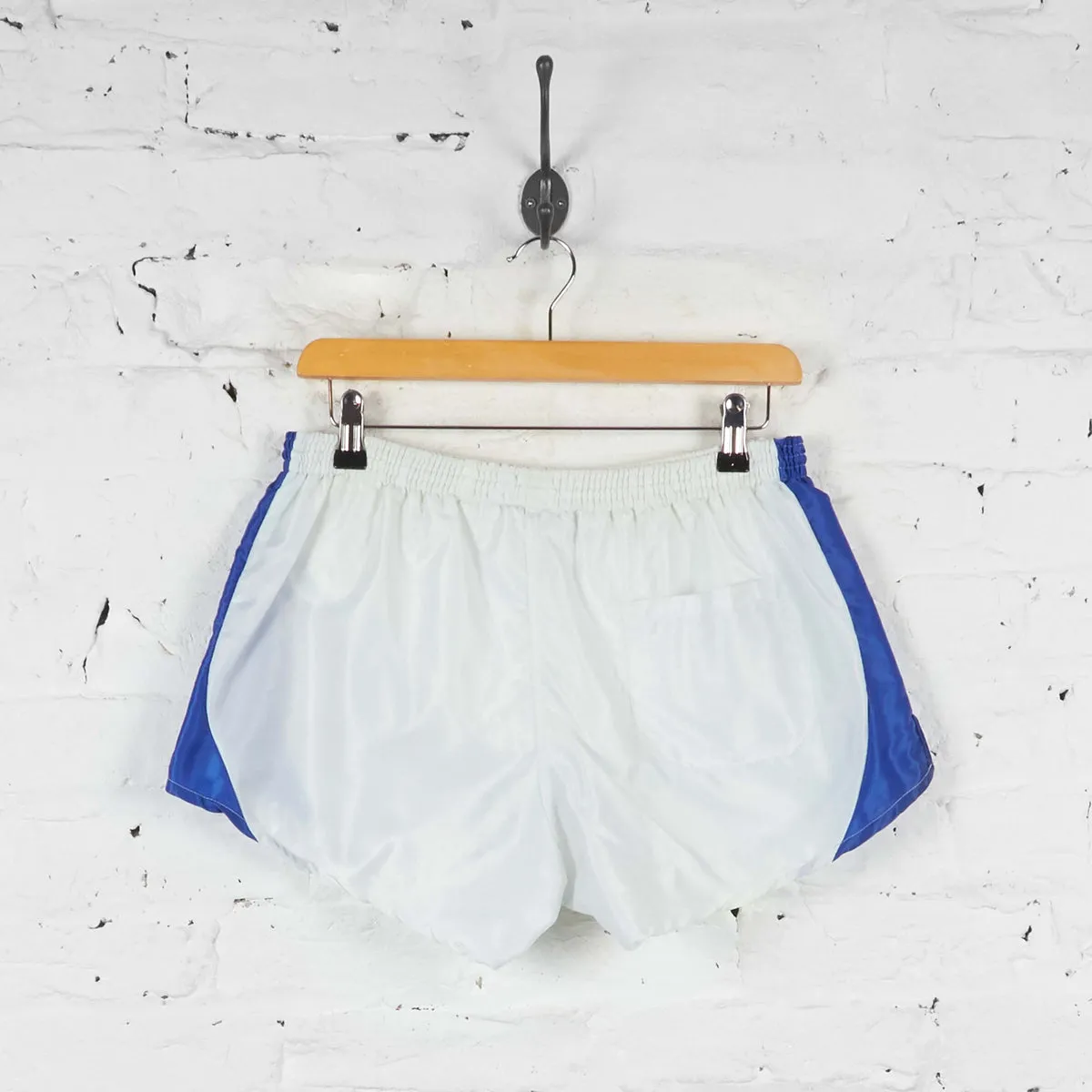 Vintage Puma Running Shorts - White/Blue - M