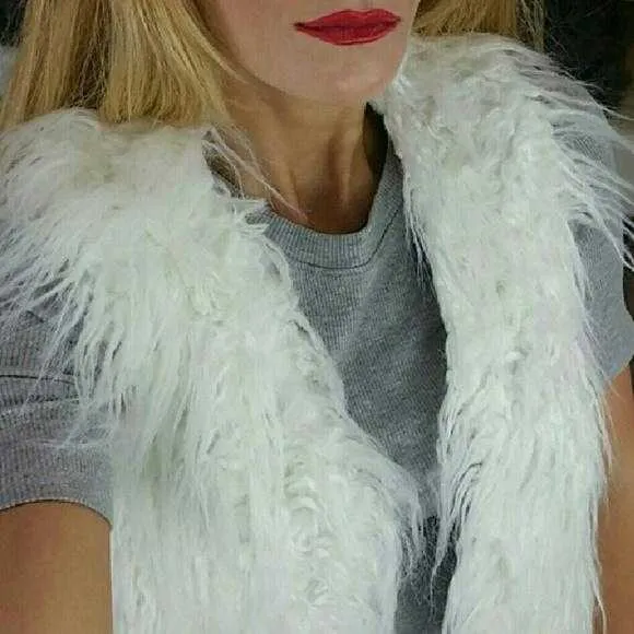 White Faux Fur Vest